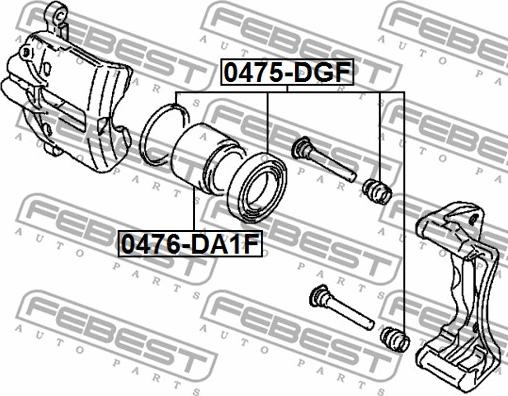 Febest 0475-DGF - Repair Kit, brake caliper www.autospares.lv