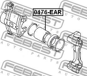 Febest 0476-EAR - Piston, brake caliper www.autospares.lv