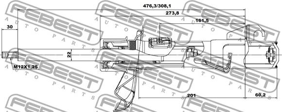 Febest 05665299FR - Amortizators www.autospares.lv