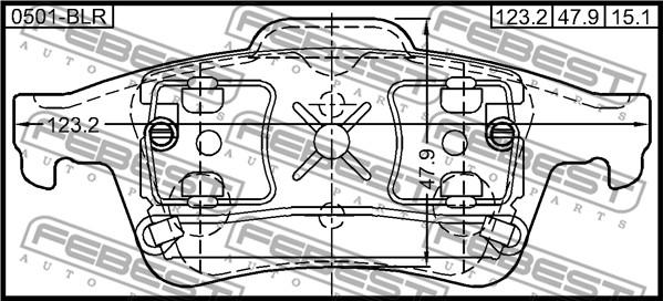 Febest 0501-BLR - Bremžu uzliku kompl., Disku bremzes www.autospares.lv