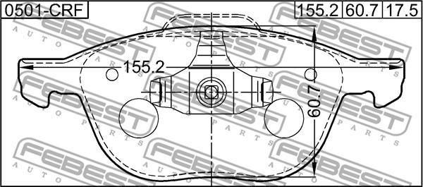 Febest 0501-CRF - Bremžu uzliku kompl., Disku bremzes www.autospares.lv