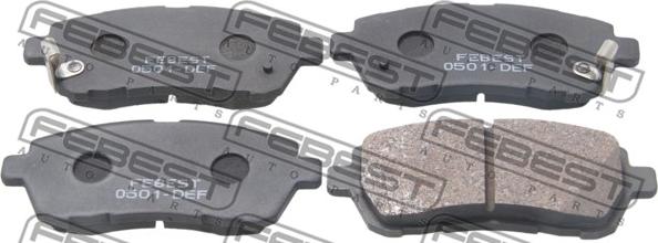 Febest 0501-DEF - Bremžu uzliku kompl., Disku bremzes www.autospares.lv