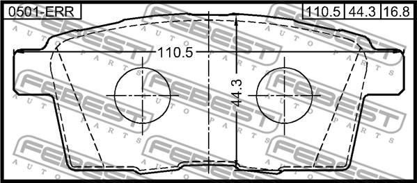 Febest 0501-ERR - Bremžu uzliku kompl., Disku bremzes www.autospares.lv