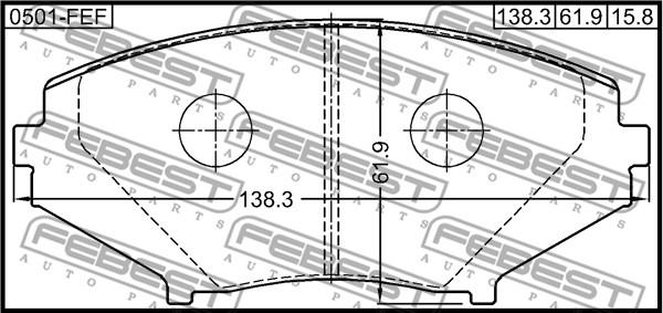 Febest 0501-FEF - Bremžu uzliku kompl., Disku bremzes www.autospares.lv