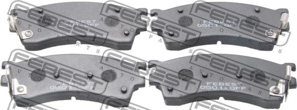 Febest 0501-GFF - Brake Pad Set, disc brake www.autospares.lv