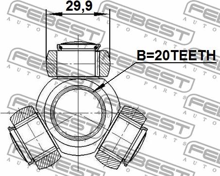 Febest 0516-DY3WAT - 'Tripod' šarnīrs, Piedziņas vārpsta www.autospares.lv