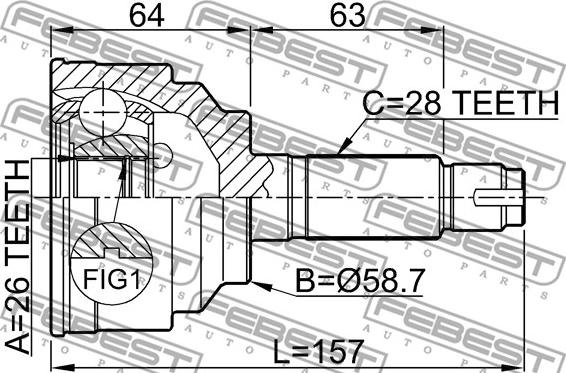 Febest 0510-050 - Joint Kit, drive shaft www.autospares.lv