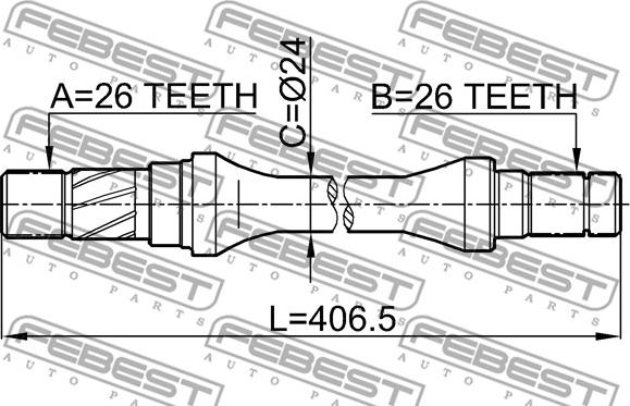 Febest 0512-626GD - Piedziņas vārpsta www.autospares.lv