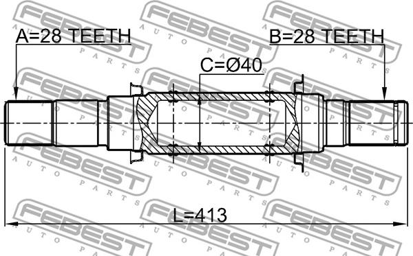 Febest 0512-CWMT - Piedziņas vārpsta www.autospares.lv