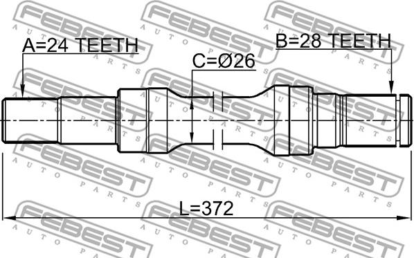 Febest 0512-M323RH - Piedziņas vārpsta www.autospares.lv