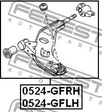 Febest 0524-GFRH - Neatkarīgās balstiekārtas svira, Riteņa piekare www.autospares.lv