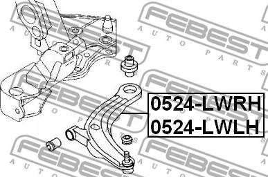 Febest 0524-LWLH - Neatkarīgās balstiekārtas svira, Riteņa piekare www.autospares.lv