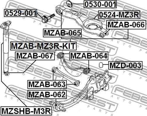 Febest MZAB-066 - Bush of Control / Trailing Arm www.autospares.lv