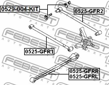 Febest 0525-GFR2 - Рычаг подвески колеса www.autospares.lv