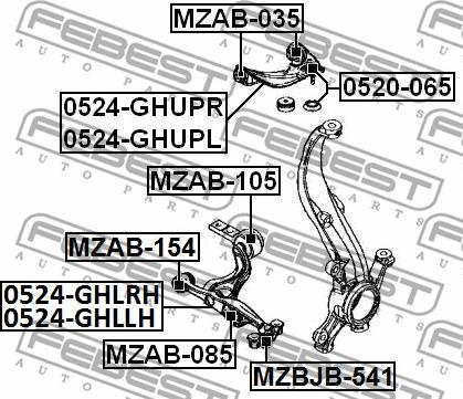 Febest 0520-065 - Balst / Virzošais šarnīrs www.autospares.lv