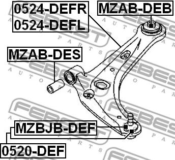 Febest 0520-DEF - Ball Joint www.autospares.lv