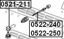 Febest 0521-211 - Наконечник рулевой тяги, шарнир www.autospares.lv