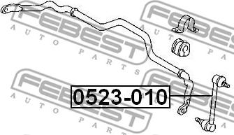 Febest 0523-010 - Stiepnis / Atsaite, Stabilizators www.autospares.lv