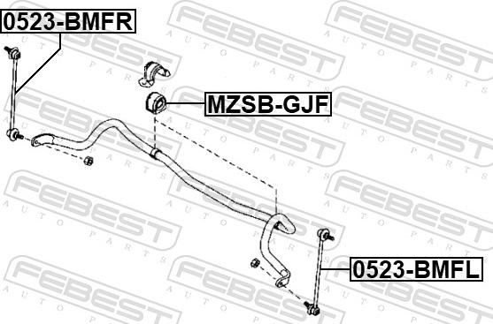 Febest 0523-BMFR - Stiepnis / Atsaite, Stabilizators www.autospares.lv