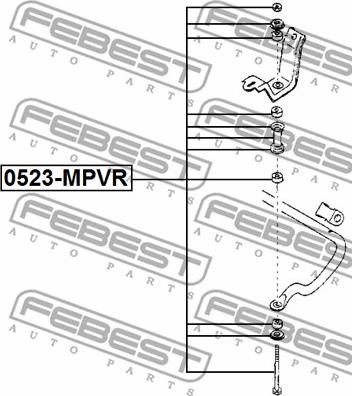 Febest 0523-MPVR - Stiepnis / Atsaite, Stabilizators www.autospares.lv