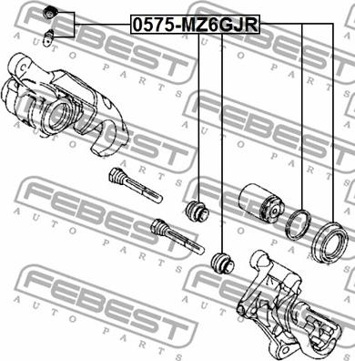 Febest 0575-MZ6GJR - Remkomplekts, Bremžu suports www.autospares.lv