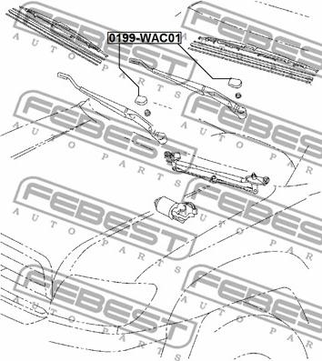 Febest 0199-WAC01 - Vāks, Stikla tīrītāja svira www.autospares.lv