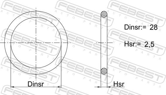 Febest 01400-008 - Blīve, Eļļas filtra korpuss www.autospares.lv