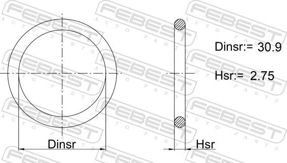 Febest 01400-010 - Blīve, Eļļas filtra korpuss www.autospares.lv