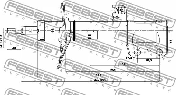 Febest 01665184FR - Amortizators www.autospares.lv