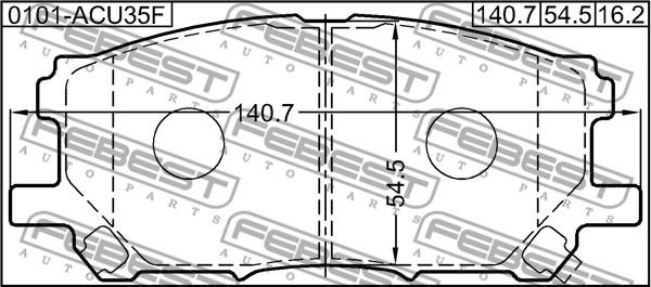 Febest 0101-ACU35F - Bremžu uzliku kompl., Disku bremzes www.autospares.lv