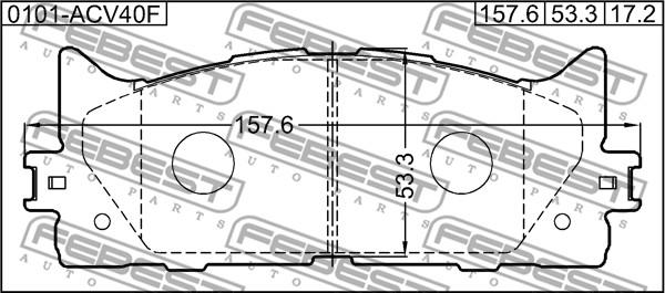 Febest 0101-ACV40F - Bremžu uzliku kompl., Disku bremzes www.autospares.lv