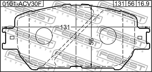 Febest 0101-ACV30F - Bremžu uzliku kompl., Disku bremzes www.autospares.lv