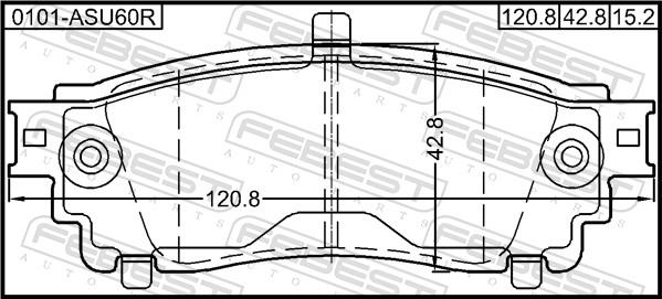 Febest 0101-ASU60R - Bremžu uzliku kompl., Disku bremzes www.autospares.lv