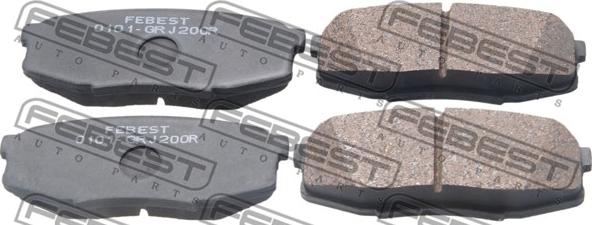 Febest 0101-GRJ200R - Тормозные колодки, дисковые, комплект www.autospares.lv