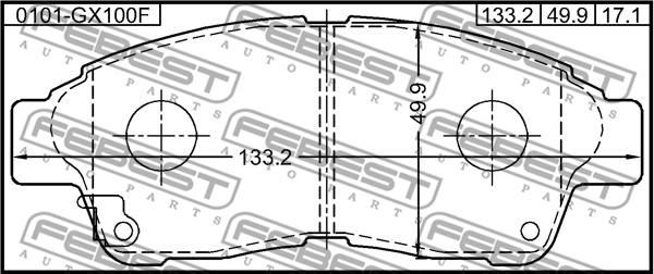 Febest 0101-GX100F - Bremžu uzliku kompl., Disku bremzes autospares.lv