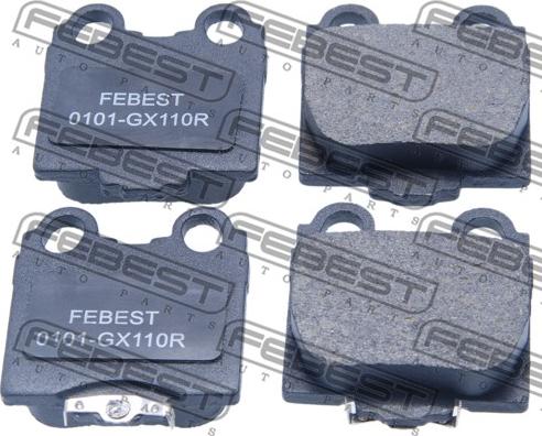 Febest 0101-GX110R - Bremžu uzliku kompl., Disku bremzes autospares.lv