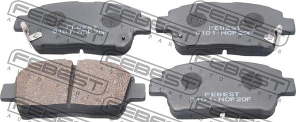 Febest 0101-NCP20F - Brake Pad Set, disc brake www.autospares.lv