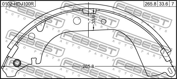 Febest 0102-HDJ100R - Bremžu loku komplekts www.autospares.lv