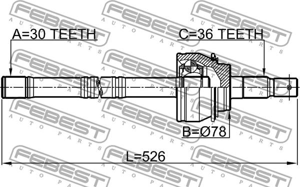 Febest 0114-200 - Piedziņas vārpsta www.autospares.lv