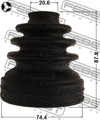 Febest 0115-ZZE150T - Пыльник, приводной вал www.autospares.lv