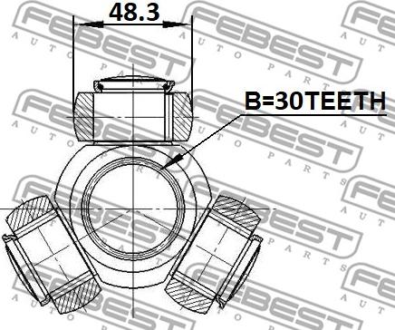 Febest 0116-GRJ120 - 'Tripod' šarnīrs, Piedziņas vārpsta www.autospares.lv