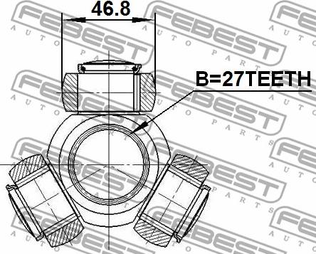 Febest 0116-GSV40 - 'Tripod' šarnīrs, Piedziņas vārpsta www.autospares.lv