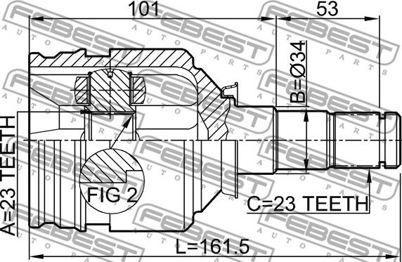 Febest 0111-1NZFE - Šarnīru komplekts, Piedziņas vārpsta autospares.lv