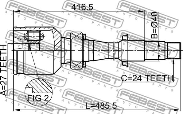 Febest 0111-MCV30RH - Šarnīru komplekts, Piedziņas vārpsta www.autospares.lv