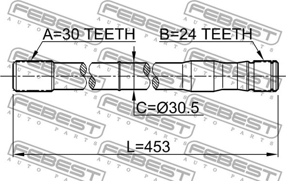 Febest 0112-LC80RH - Piedziņas vārpsta www.autospares.lv