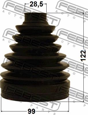 Febest 0117P-GSL20 - Putekļusargs, Piedziņas vārpsta www.autospares.lv