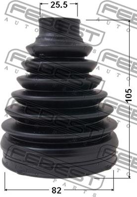 Febest 0117P-ZZE150 - Пыльник, приводной вал www.autospares.lv