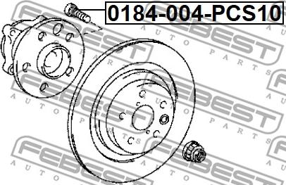 Febest 0184-004-PCS10 - Riteņa stiprināšanas skrūve www.autospares.lv