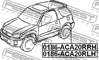 Febest 0186-ACA20RLH - Montāžas komplekts, Spārns www.autospares.lv