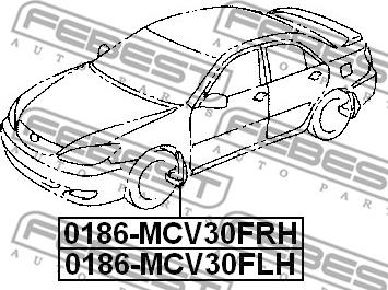 Febest 0186-MCV30FLH - Montāžas komplekts, Spārns www.autospares.lv